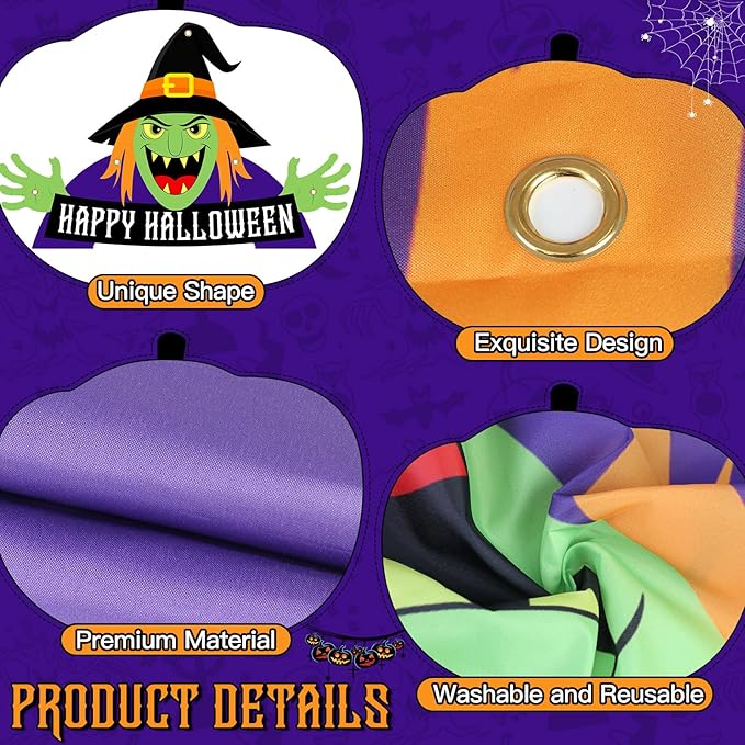 Halloween Witch Party Porch Banner Witch Door Banner for Halloween Outdoor Decorations Fabric Porch Sign for Birthday Photo Backdrop Photo Booth Props Front Door Cover Indoor Wall Hanging Supplies