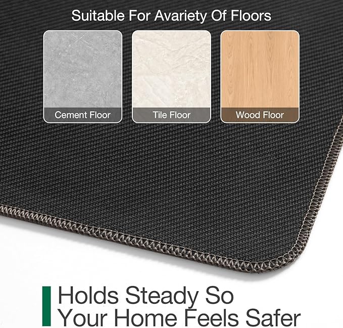 LUMI Ultra Thin Door Mat for Entryway, Low Profile Non Slip Rubber Backing Indoor Doormat, Easy Clean Welcome Entrance Mat for Inside House, Patio,Brown 20"x32"