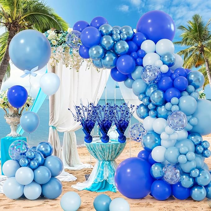 6 Pack Metallic Foil Spray Centerpiece Star Table Decoration Burst Table Centerpieces for Birthday Wedding Anniversary Graduation Holiday Party Supplies Decor, Blue