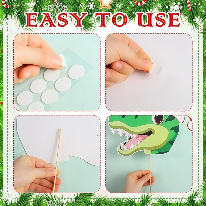 Dinosaur Christmas Tree Topper Decorations Head Arms and Legs Funny Xmas Ornament Decor for DIY Xmas Party Decorations Holidays Indoor Home Gift Party Supplies