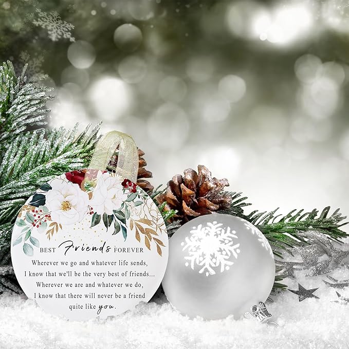 Friend Ornaments 2025 Best Friend Ornament Christmas Ornament Friendship Besties Forever Ornament Friends Tree 2.9"