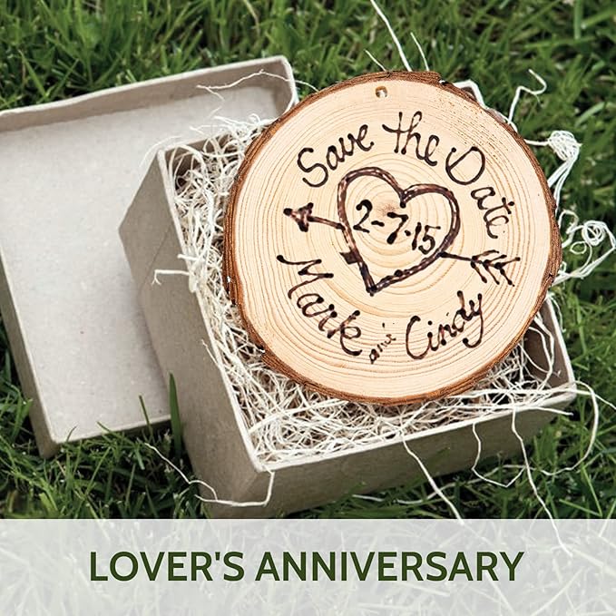 Falling in Art 2.3-3.1 Inches Natural Wood Slices Set for Crafts - 25Pcs Round Wood Discs with Pre-drilled Hole for DIY Projects, Christmas Ornaments and Wedding Decoration