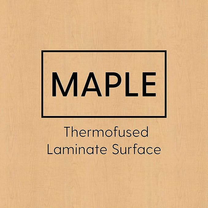 FDP Rectangle Activity School and Classroom Kids Table (30 x 72 inch), Chunky Toddler Leg, Adjustable Height 15-24 inches - Maple Top and Blue Edge