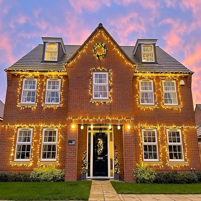 82ft 250 LED Christmas Lights Outdoor, Warm White Christmas Lights 8 Modes Clear Wire, Connectable Twinkle Fairy String Light Plug in for Indoor Bedroom Wedding Classroom Tree Decorations