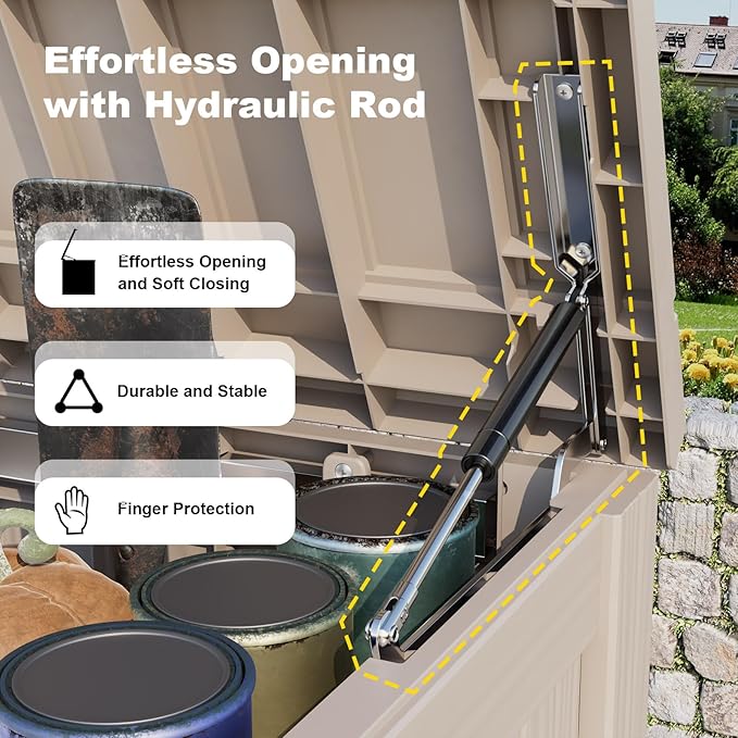 150 Gallon Deck Box Large Outdoor Storage for Patio Furniture,Outdoor Cushions,Garden Tools and Pool Supplies,Waterproof,Resin,Lockable(Grey)