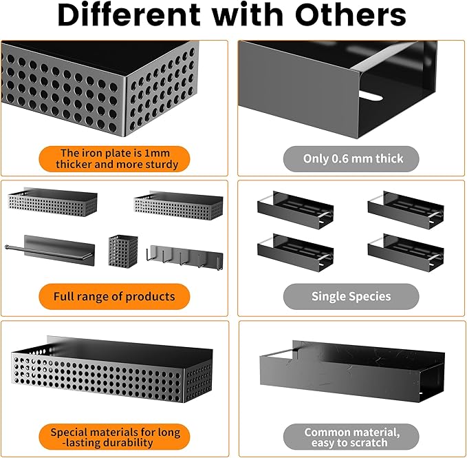Magnetic Spice Rack for Refrigerator 2 Tiers and Paper Towel Holder and Utensil Holder, Magnetic Refrigerator Organizer, Strong Magnetic Fridge Shelf, Side Fridge Storage Rack for Kitchen