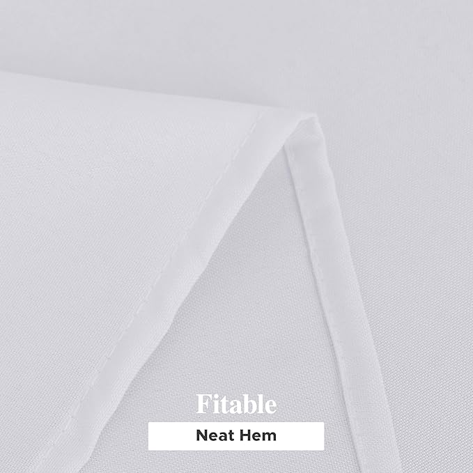 Fitable 6 Pack White Rectangle Table Clothes - 90 x 132 Inch - Wrinkle and Stain Resistant Fabric Tablecloths, Washable Polyester Table Covers for Wedding, Party, Banquet, Formal Events