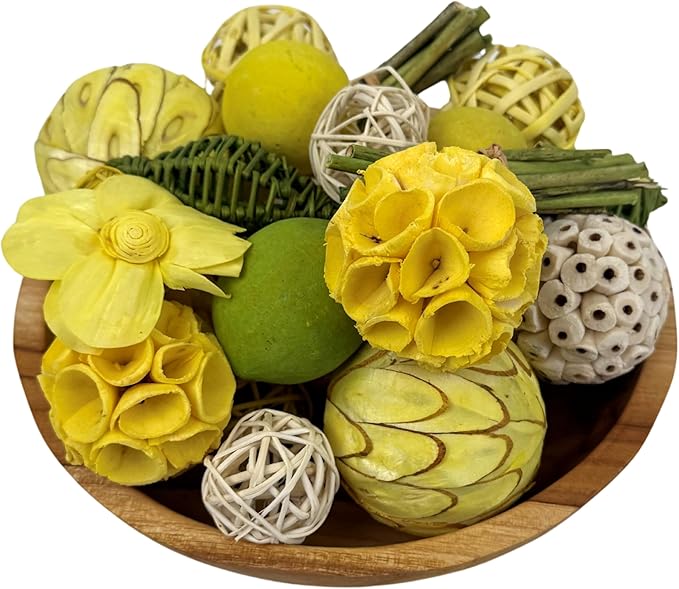 ANDALUCA Decorative Balls Bag Bowl Filler Home Decor (Yellow)