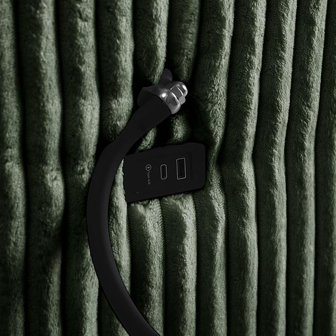 Modular Sectional Sofa Couch, Plush Corduroy Fabric Sectional Couches for Living Room with USB Charging Ports, Phone Holders, and Multi-Functional Storage Armrests (Green, 4set+2ottoman)