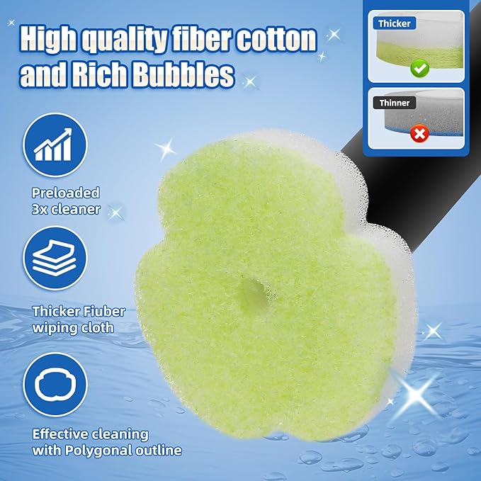 Disposable Toilet Brush Cleaning System with Wand Cleaner Refills,Toilet Cleaning Stick,Wall Mounted Toilet Wand Kit,60 Disposable Toilet Bowl Brush for Sink Bathtub Wash Basin (Green)