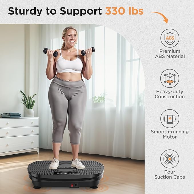 FEIERDUN Vibration Plate Exercise Machine, Vibration Plate for Lymphatic Drainage, Power Plate Vibration Platform for Weight Loss, Toning & Wellness