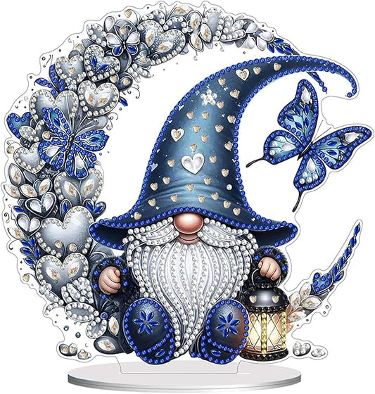 Diamond Painting Kits for Adults Beginners, 5D Full Drill Dwarf Moon Crystal Art Desktop Ornament, DIY Single Sided Home Office Desk Decor, Creative Craft Gift Set with Tools