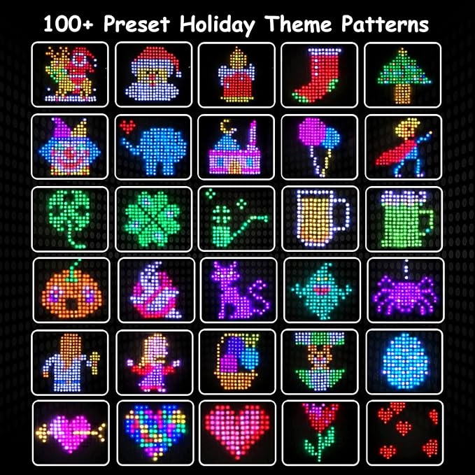 Amposei Smart Curtain Lights, Smart LED Curtain String Lights Outdoor, 540 LEDs Christmas Lights, Dynamic DIY Light, Music Sync Color Changing Fairy Lights with APP Remote Control for Backdrop Bedroom