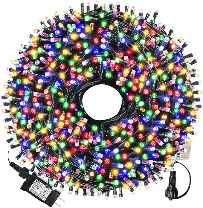 XTF2015 Christmas Outdoor Indoor Lights, 336FT 1000 LED 8 Modes Memory Function UL Certified Timer Christmas String Lights for Trees, Patio, Garden, Party, Wedding, Holiday (Multicolor)