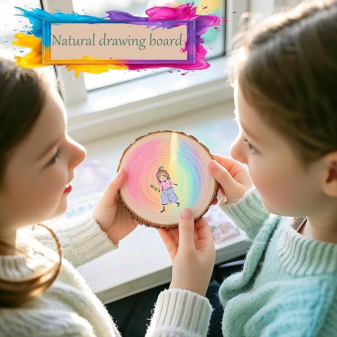 20PCS Pre-Drilled Wood Slices with Holes, 3.2-4 Inch Natural Pine Discs & 8M Hemp Rope, Sanded Smooth DIY Crafts Kit for Christmas Ornaments, Rustic Wedding Decor, Kids Art (30pcs)