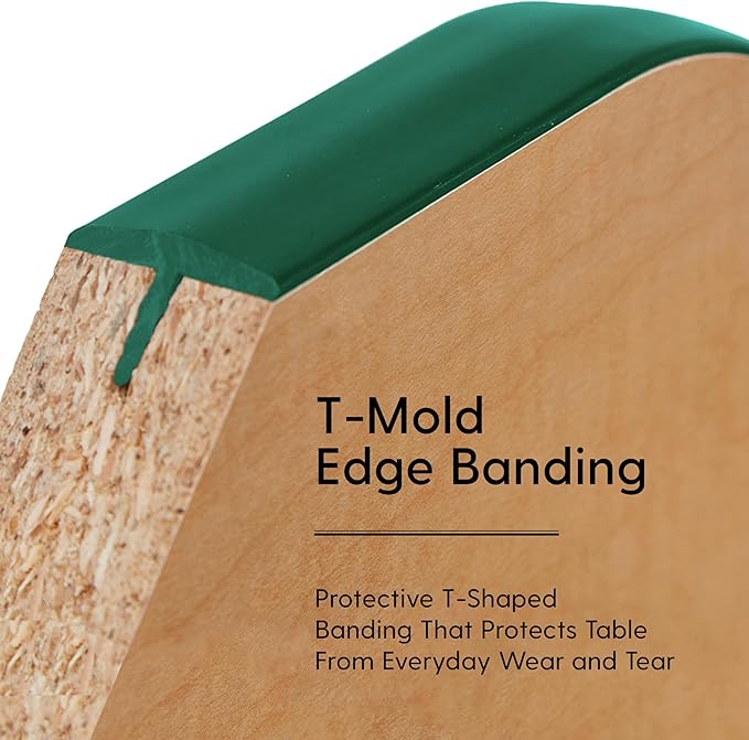 Factory Direct Partners FDP Rectangle Activity School and Classroom Kids Table (24 x 36 inch), Chunky Toddler Leg, Adjustable Height 15-24 inches - Maple Top and Green Edge