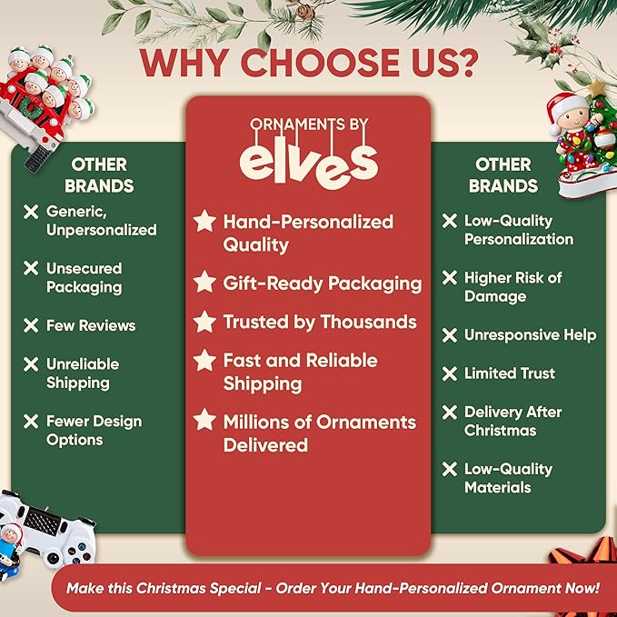 3D Penguin Family of 9 Ornament 2025 Personalized Family Christmas Ornaments 2025 | Snowy Xmas Tree Holiday Penguins Personalized Tree Ornaments for Grandchildren Siblings & Grandkids of Nine Ornament