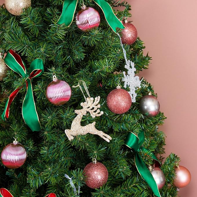 Every Day is Christmas Ornaments, Shatterproof Christmas Tree Ornament Set, Christmas Balls Decoration 35 Count (2.75"/70mm, Gold Iridium)