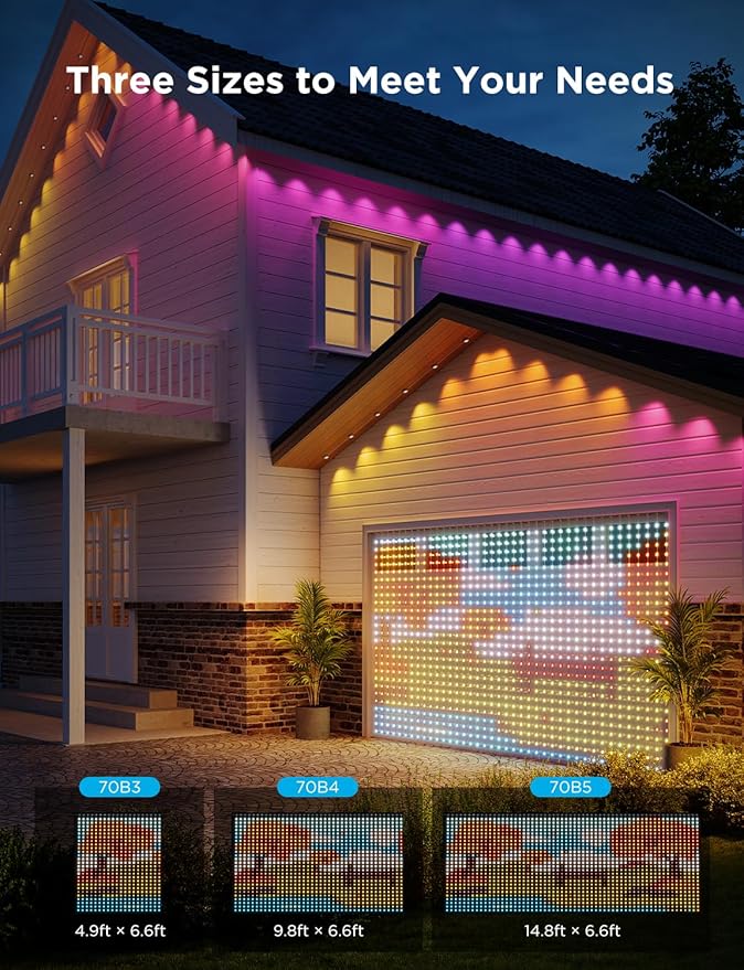 Govee Curtain Lights 2, Smart LED Curtain Light with DIY GIF AIGC, 1560 LEDs, RGBIC Color Changing Holiday Lights for Bedroom Window New Year Dynamic Decor, Outdoor IP65 Waterproof, 14.8×6.6ft