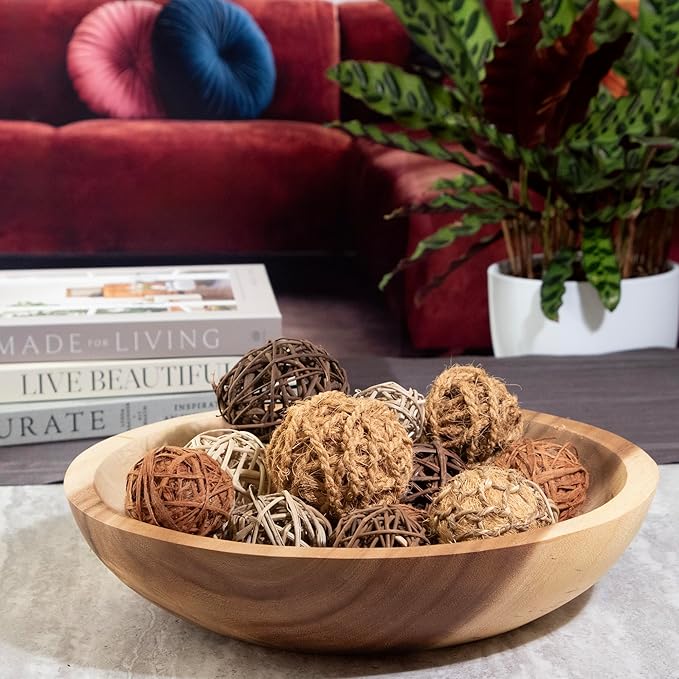 ANDALUCA Decorative Balls Bag Bowl Filler Home Decor (Rattan)