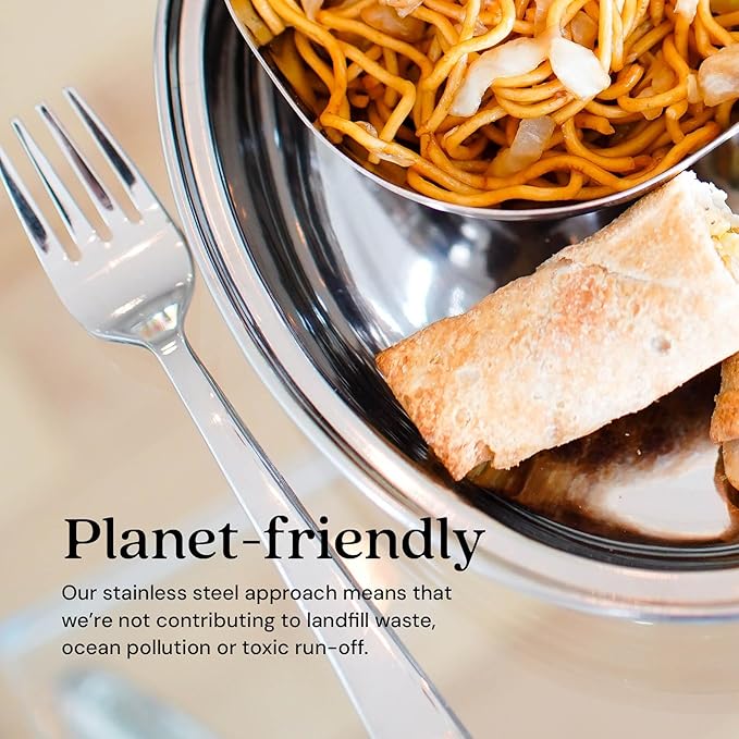 Ahimsa Stainless Steel Kids Utensils - Kids Fork and Spoon Set, Pediatrician Designed Toddler Silverware Set, 100% BPA Free & Dishwasher Safe (Classic)