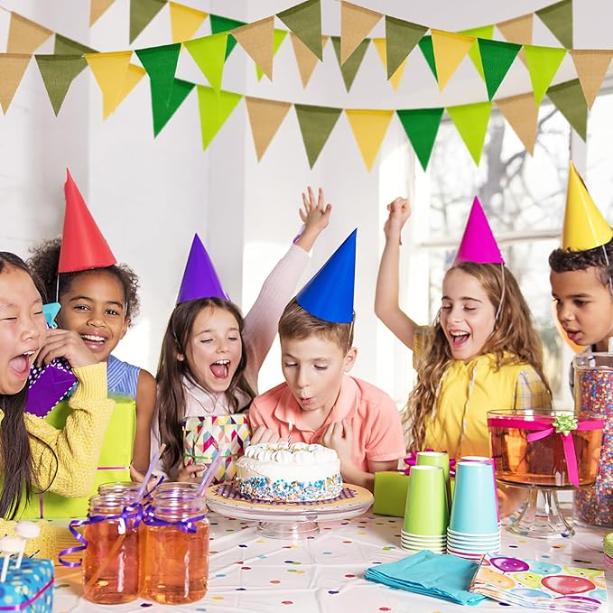 G2PLUS Pre-Strung Burlap Pennant Banners, 39Ft Sage Green Fabric Triangle Flag Bunting, 36Pcs Pennant Banner Flags Garland for Birthday, Wedding, Baby Shower, Holiday Party Decorations