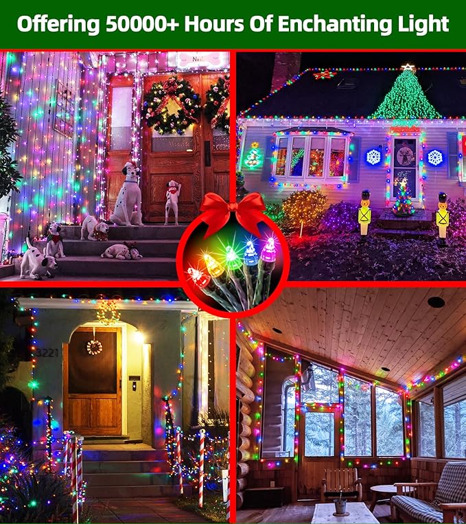 1500 LED 470FT Christmas Lights Outdoor,12 Lighting Modes Christmas String Lights with Timer, Dimmable Multicolor LED StringLights Waterproof for Yard Tree Wedding Party Holiday Multicolor