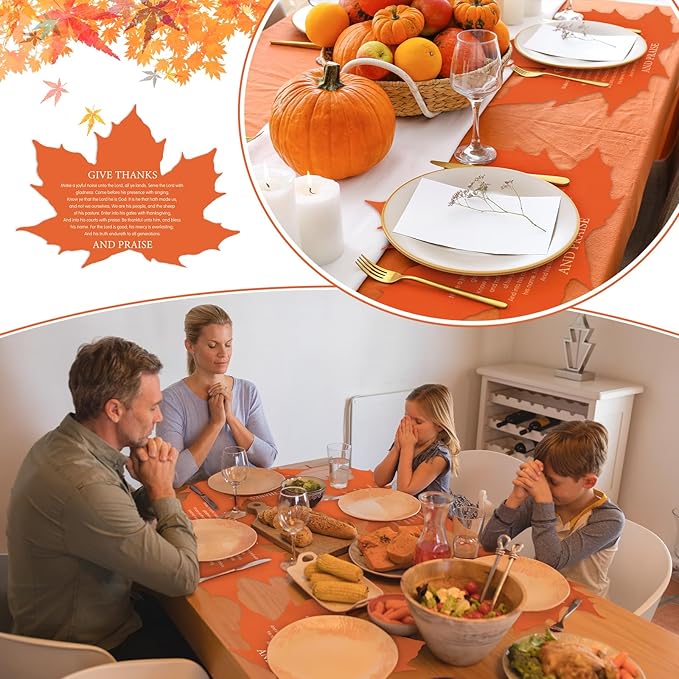 50 Pcs Fall Maple Leaf Placemats Thanksgiving Disposable Paper Placemats Autumn Table Mats Give Thanks for Holiday Party Kitchen Dining Table Decoration 16 x 12.6 Inches