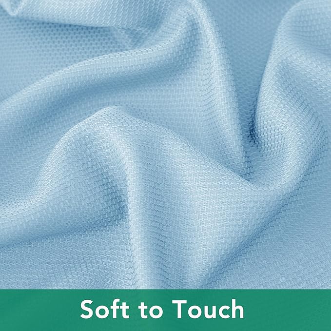 Biscaynebay Fabric Square Tablecloths 70x70 Inches, Light Blue Water Resistant Spill Proof Card Table Cloth Folding Table Cover for Dining, Kitchen, Wedding and Parties, Machine Washable