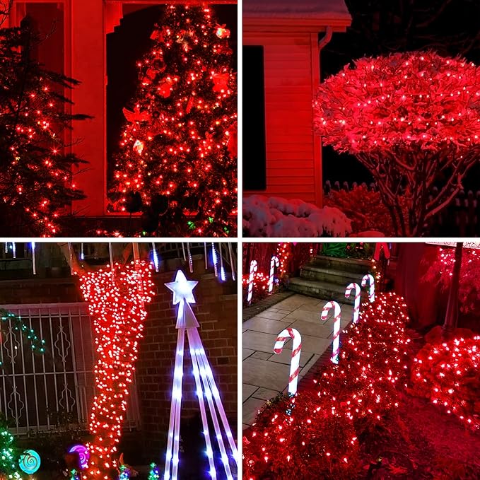 Green Wire,Red,Incandescent Bulb 100 Mini String Lights for Indoor Christmas Tree Garland Birthday Wedding Party Festival Decoration