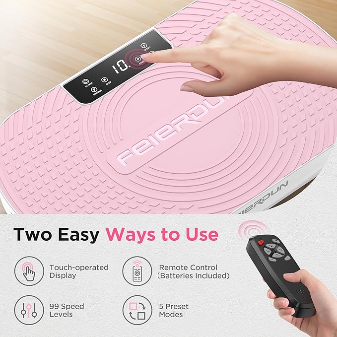 FEIERDUN Vibration Plate Exercise Machine, Vibration Plate for Lymphatic Drainage, Power Plate Vibration Platform for Weight Loss, Toning & Wellness
