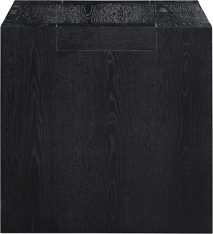 Steve Silver Furniture Aubrey Black End Table, Living Room/Bedroom, Contemporary/Modern Design, Bottom Storage Shelf, Chair Side/Media Table, 24'L x 24" W x 24" H, Black