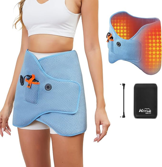 Dual Hip Heating Pad for Hip Support Brace,12V Heated Hip Wrap with 15000mAh Battery and Hot Cold Modes for Double HIPS,Back&Abdomen,Thighs,Shoulders,Portable Electric Heat Pad Belt for Women Men