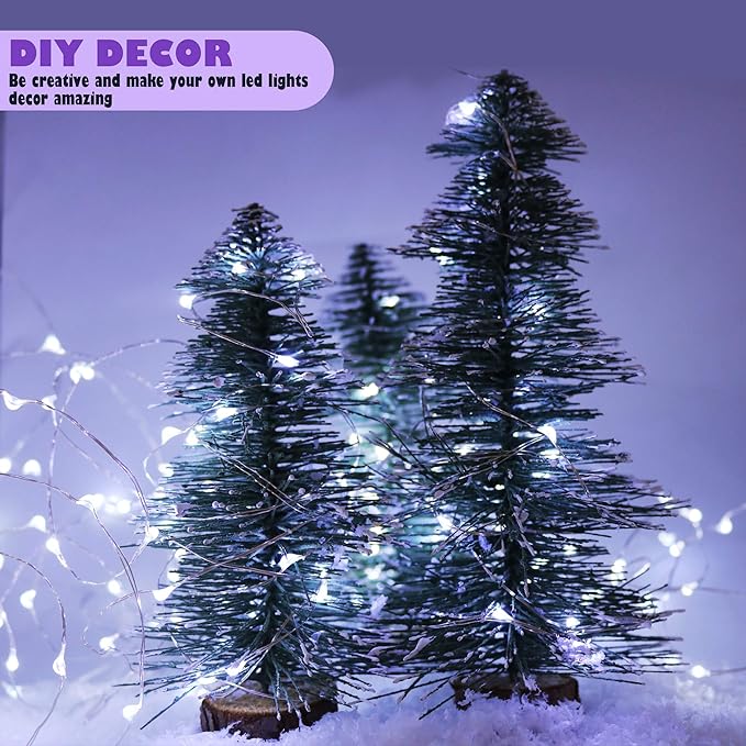 6 Pack Fairy Lights Battery Operated Mini String Lights with Timer 2PCS Remote 6.5ft 20LED Cool White Firefly Lights Waterproof Silver Wire Twinkle Lights DIY Mason Jar Wedding Party Christmas Decor