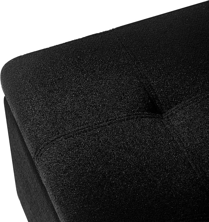 Joveco Storage Ottoman Bench, 51" Rectangle Long Bench, for Bedroom, End Foot of Bed, Living Room, Entryway, Line Black