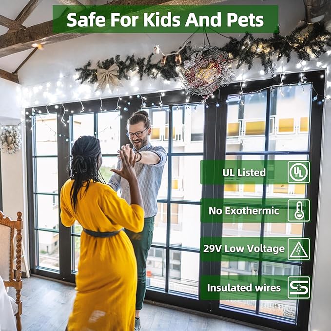 1620 LED Christmas Lights with 360 Drops,164ft 8 Modes Fairy Hanging String Lights with Time Waterproof, Plug-in Hanging String Lights for Holiday Wedding Party Christmas Decor (Cool White)