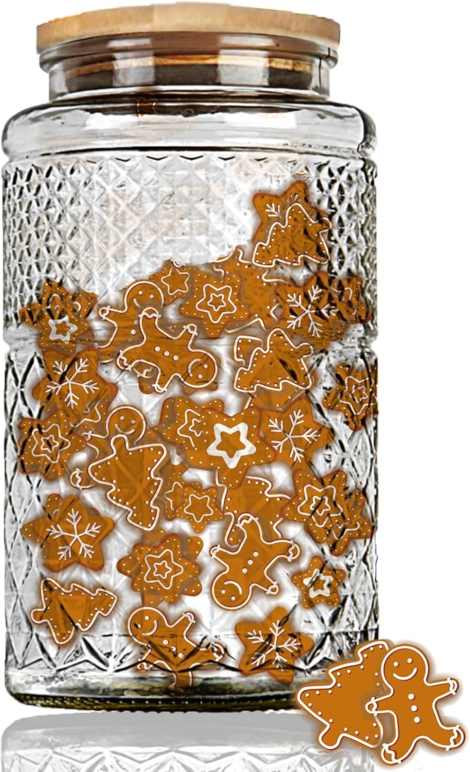 Large Glass Storage Jar, Glass Food Storage Containers with Bamboo Lid, Kitchen Containers Cereal Canisters Decorative Jar for Candy Snack Cookies Coffee Tea Nuts Airtight Glass Jars (Extra Large)