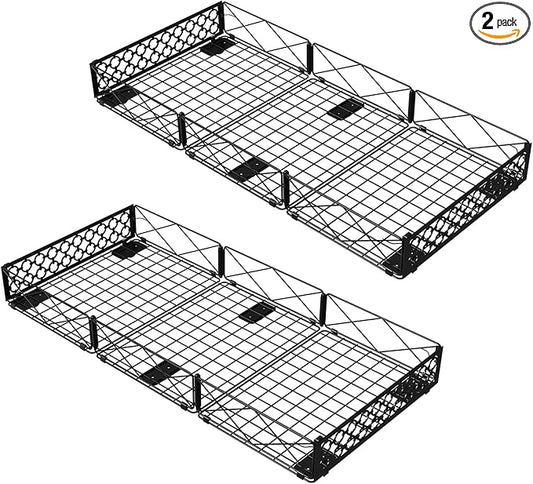 NADAMOO Large Under Bed Storage with Wheels, Low Profile Rolling Under Bed Storage Containers，Foldable Metal Under the Bed Organizer Bins for Bedroom，2 Packs