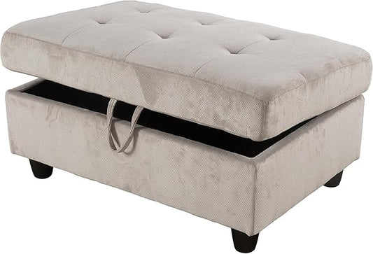 Ottoman Rectangular Storage Ottoman Bench, Footrest Stool Footstool with Lid for Living Room, Bedroom, Entryway, Brown, 37.5"x25.5"x19.5"