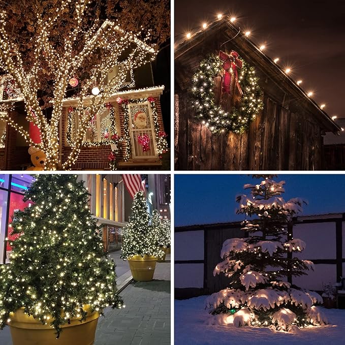 Green Wire,Clear Incandescent Bulb 100 Mini String Lights for Indoor Christmas Tree Garland Birthday Wedding Party Festival Decoration