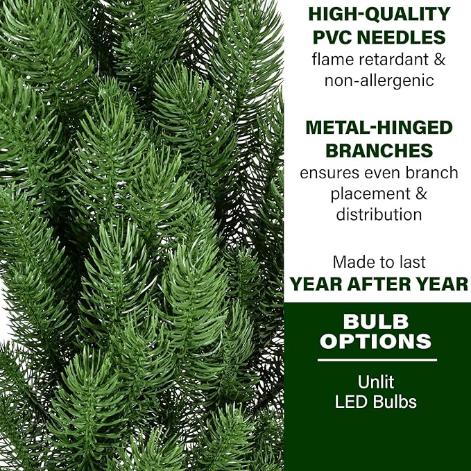 Fraser Hill Farm 24-in. Green Fir Wreath, No Lights | Festive Christmas Holiday Decorations | Indoor Hanging Decor for Doors, Fireplace Mantels | FFGF024WR-0GR