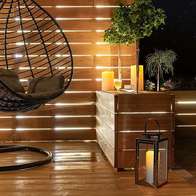 6" 8" 10" x 4" Waterproof Outdoor Flameless Candles Battery Operated LED Flickering Pillar Candles with Remote and Timer for Indoor Outdoor Lanterns, Long Lasting, Ivory White Large, Set of 3