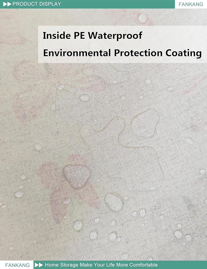 FANKANG Square Nursery Hamper Storage Bins Canvas Laundry Basket Foldable with Waterproof PE Coating Storage Baskets Gift Baskets for Children, Office, Bedroom, Clothes（Square-pink butterfly ）