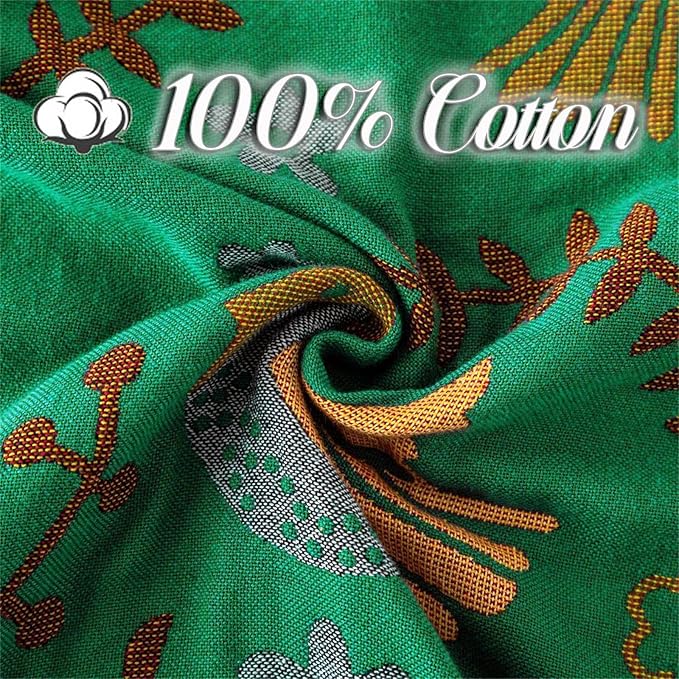 Green Summer Blanket 60''x 80'' Boho Throw Blankets for Couch Bed Chair,100% Cotton Quilts Christmas Warm Soft Blanket Muslin Bed Blankets Farmhouse Decoration