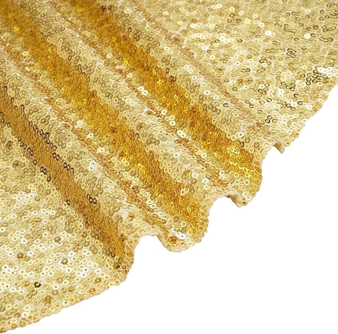 Eternal Beauty Christmas Tree Skirt, 24 Inch Gold Sequin Tree Skirt Small Xmas Tree Skirt for Christmas Tree Decorations