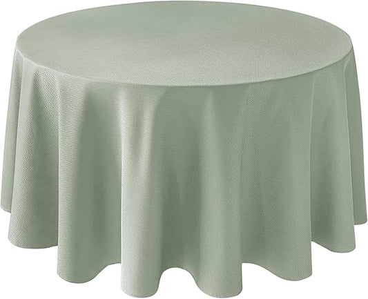 Biscaynebay Round Tablecloth 90 Inch-Sage Outdoor Fabric Table Cover-Small Circle Folding Table Cloths Linen Water Resistant Washable for Kitchen Dining Picnic Patio Outdoor Party Restaurant Tables