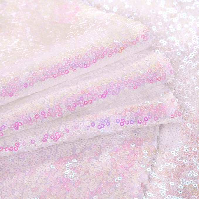 36 Inch Christmas Tree Skirt Iridescent White Tree Skirt Small Sequin Tree Mat for Merry Christmas Party Christmas Tree Decoration