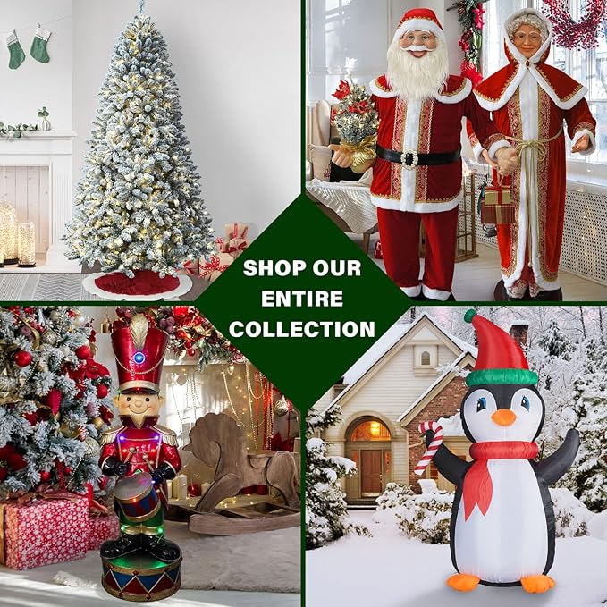 Fraser Hill Farm 10-Ft. Foxtail Pine Artificial Christmas Tree with Stand, Unlit Foldable Fake Tree with Realistic Foliage for Home Decoration