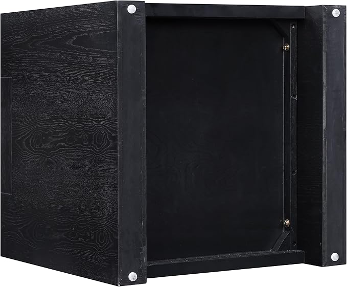 Steve Silver Furniture Aubrey Black End Table, Living Room/Bedroom, Contemporary/Modern Design, Bottom Storage Shelf, Chair Side/Media Table, 24'L x 24" W x 24" H, Black