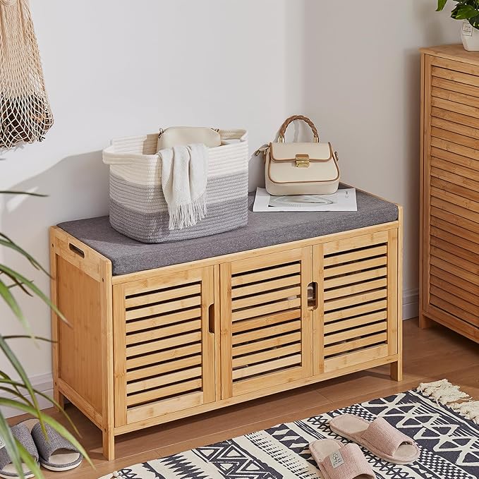 Storage Baskets for Organizing, Woven Baskets for Shelves, Rectangle Decorative Organizer for Storage Clothes, Toy, Books, Towels Nursery Bins 3 Pack (Gradient Grey)